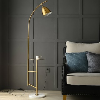 Light luxury metal shelf vertical floor lamp