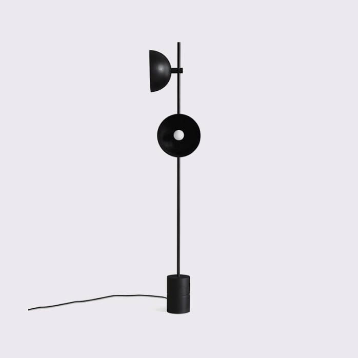 Simple creative double lamp iron floor lamp