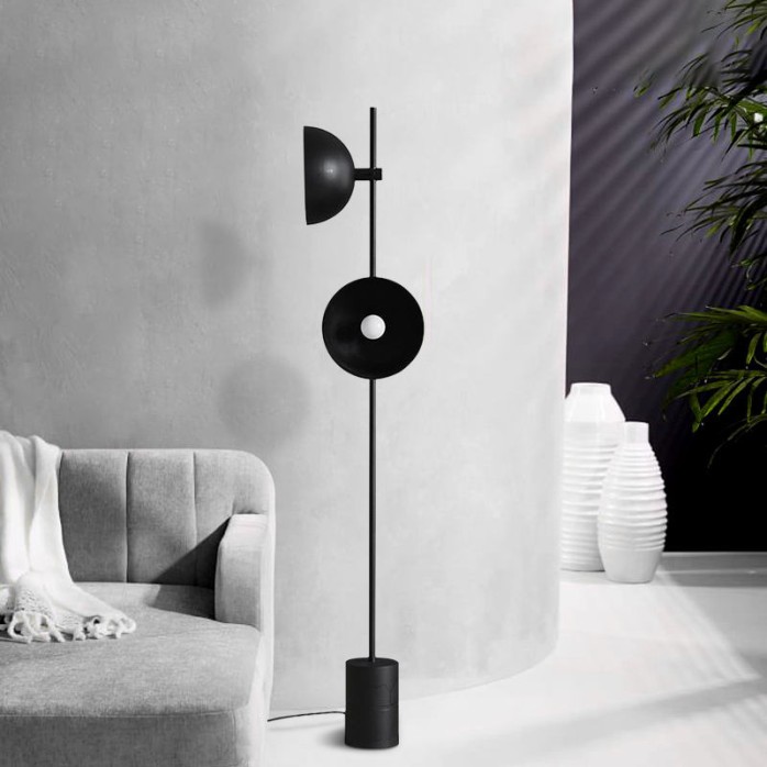 Simple creative double lamp iron floor lamp