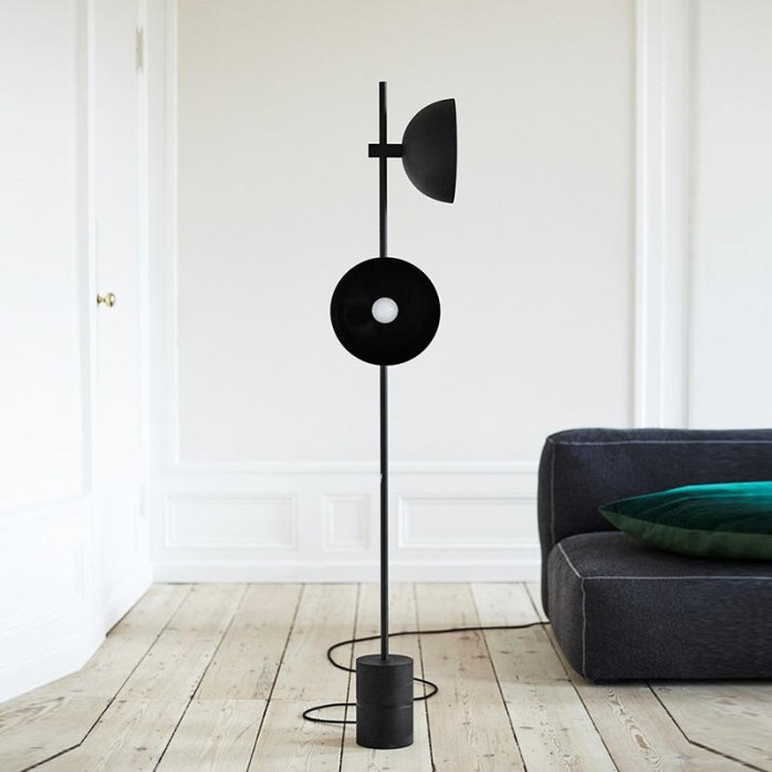 Simple creative double lamp iron floor lamp