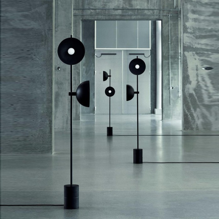Simple creative double lamp iron floor lamp