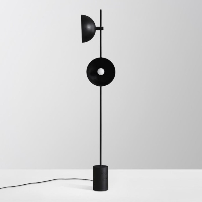 Simple creative double lamp iron floor lamp