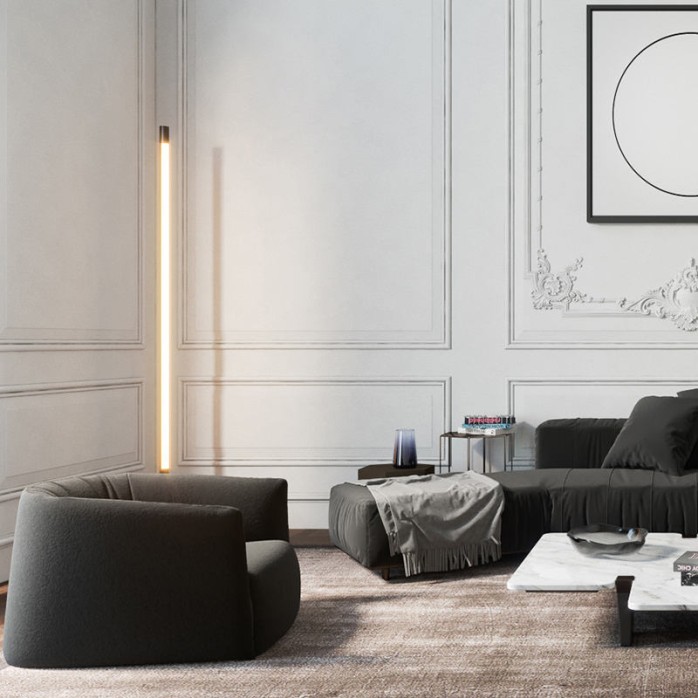 Modern vertical creative marble floor lamp