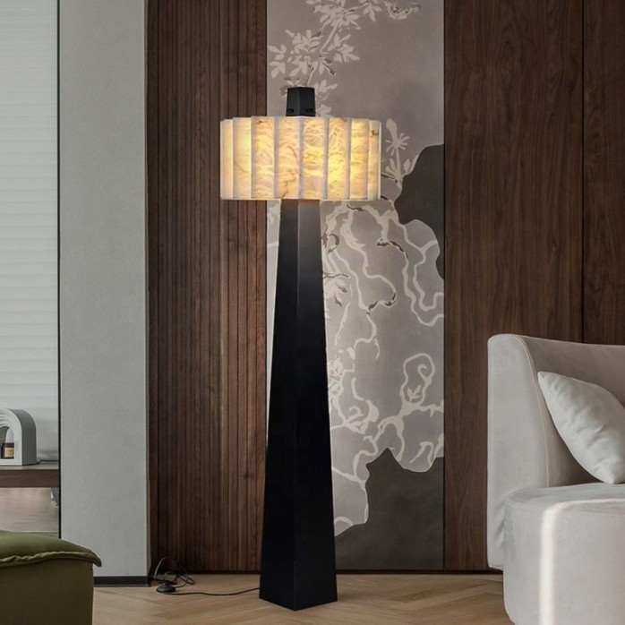 Modern luxury alabaster vertical decorative floor lamp