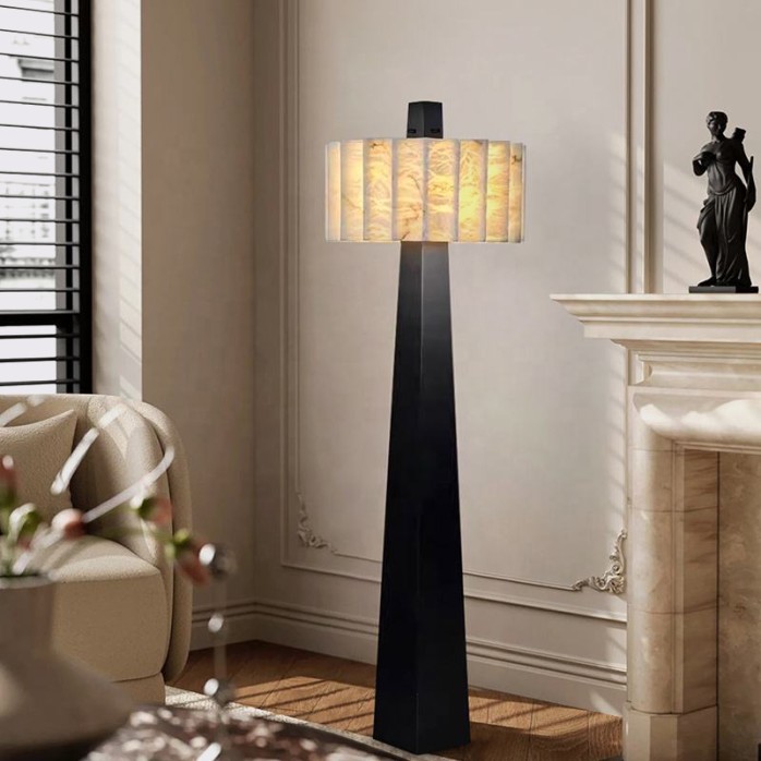 Modern luxury alabaster vertical decorative floor lamp