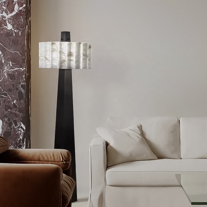 Modern luxury alabaster vertical decorative floor lamp