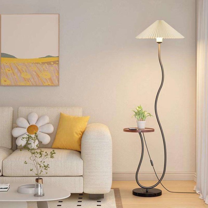 Smart decorative wireless fast charging LED floor lamp