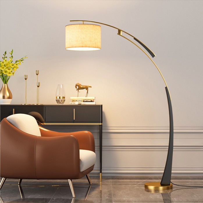 Curved fishing rod decorative LED floor lamp