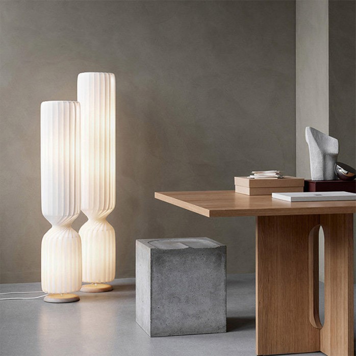 Nordic pleated cylindrical vertical LED floor lamp
