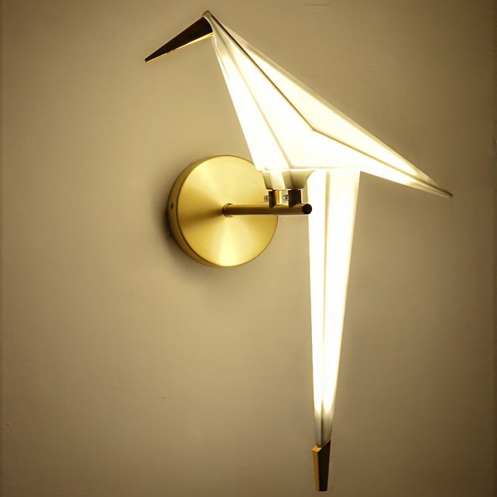 Nordic origami bird decorative wall lamp