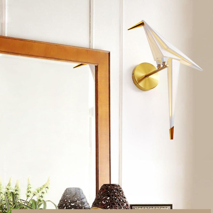 Nordic origami bird decorative wall lamp