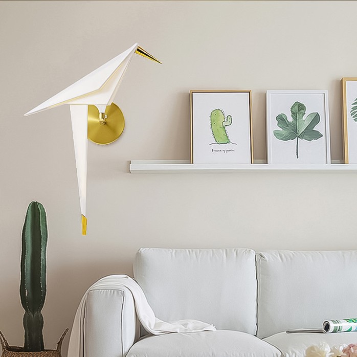 Nordic origami bird decorative wall lamp