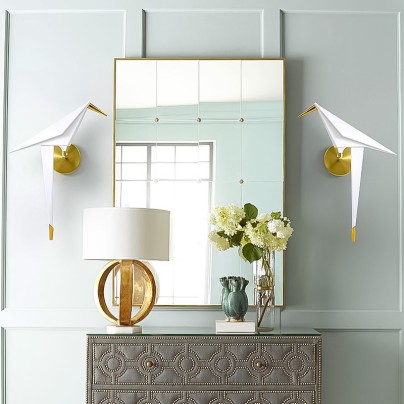 Nordic origami bird decorative wall lamp