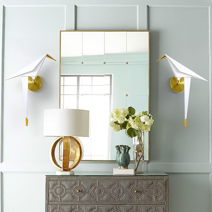 Nordic origami bird decorative wall lamp