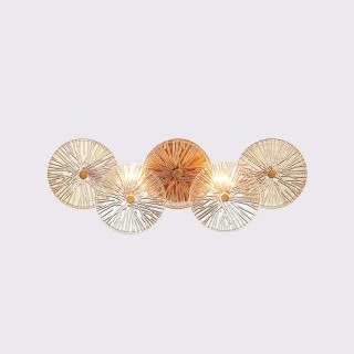 Handmade ribbed glass plate lampshade wall lamp