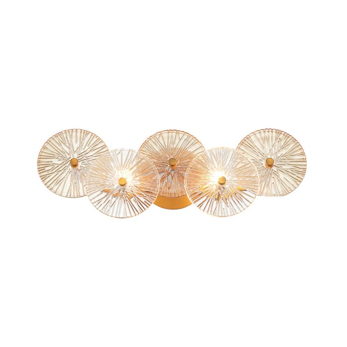 Handmade ribbed glass plate lampshade wall lamp