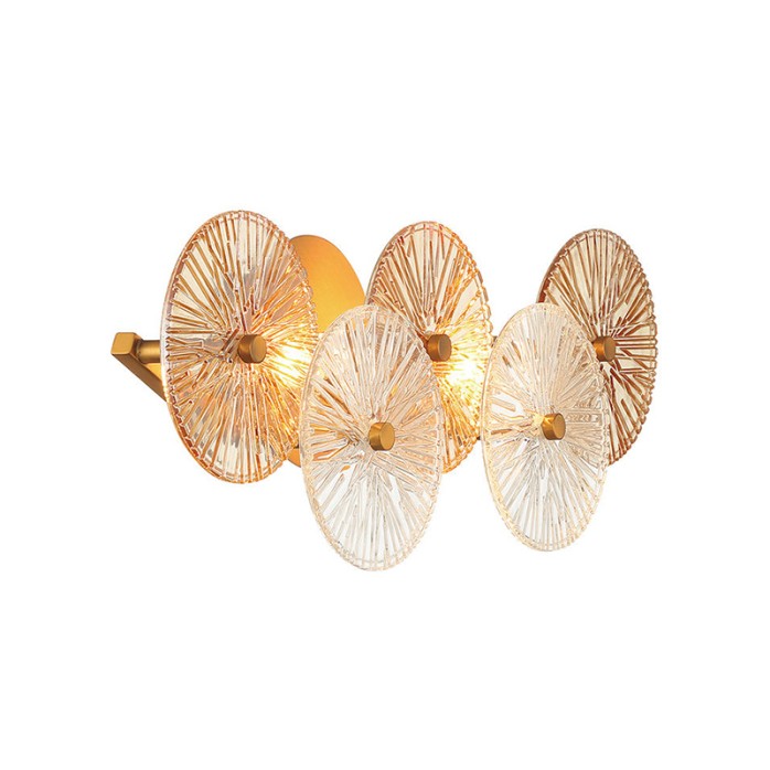 Handmade ribbed glass plate lampshade wall lamp
