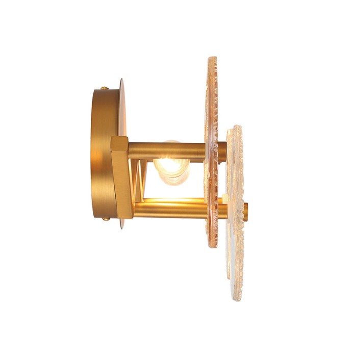 Handmade ribbed glass plate lampshade wall lamp