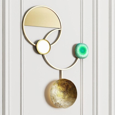 Nordic light luxury brass design decorative wall lamp