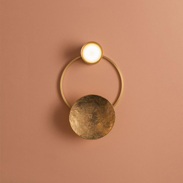 Nordic light luxury brass design decorative wall lamp