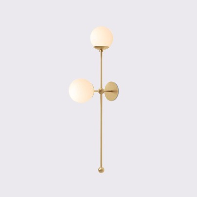 Modern simple brass metal glass wall lamp