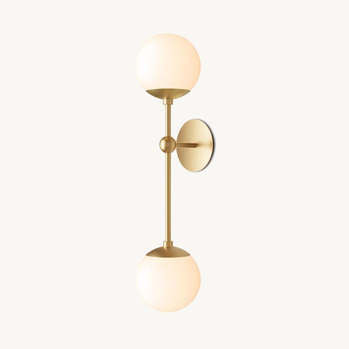 Modern simple brass metal glass wall lamp