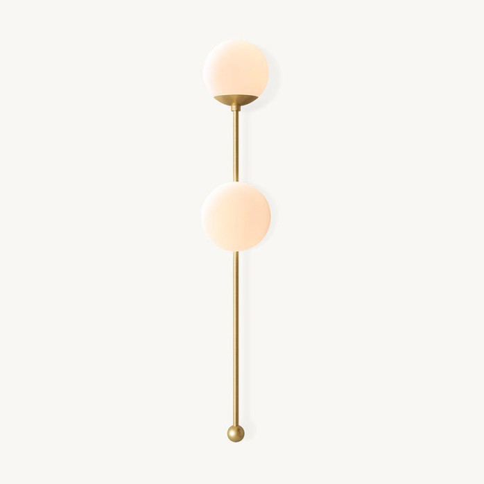 Modern simple brass metal glass wall lamp