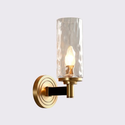 Golden brass decorative LED wall light