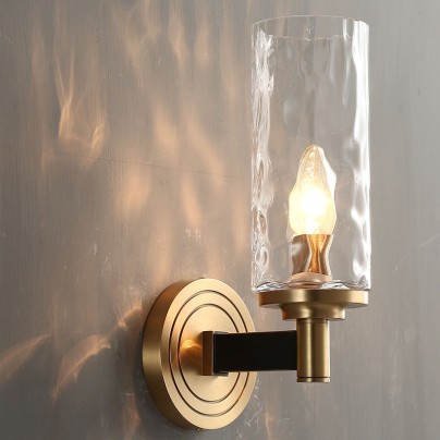 Golden brass decorative LED wall light