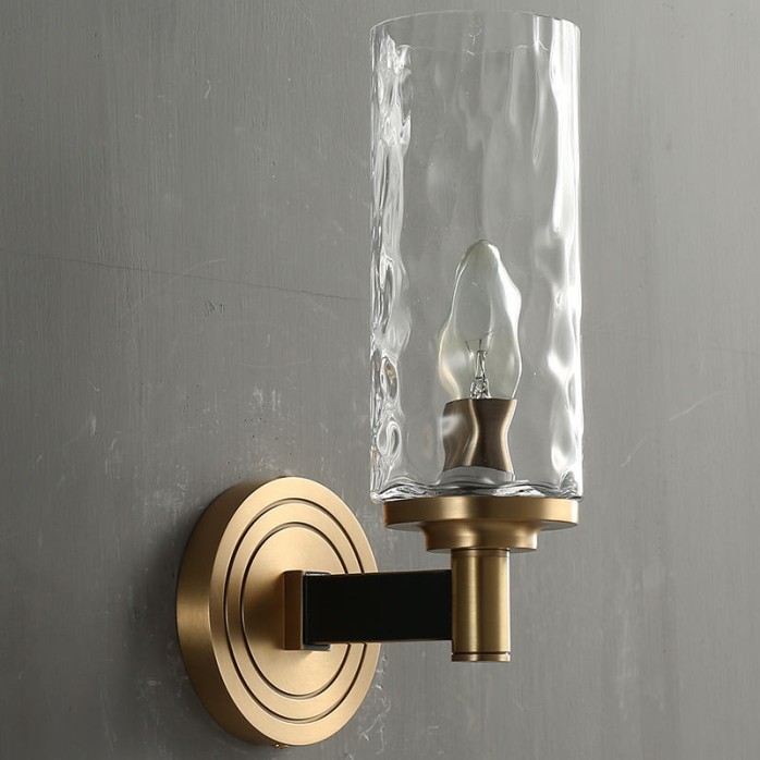 Golden brass decorative LED wall light