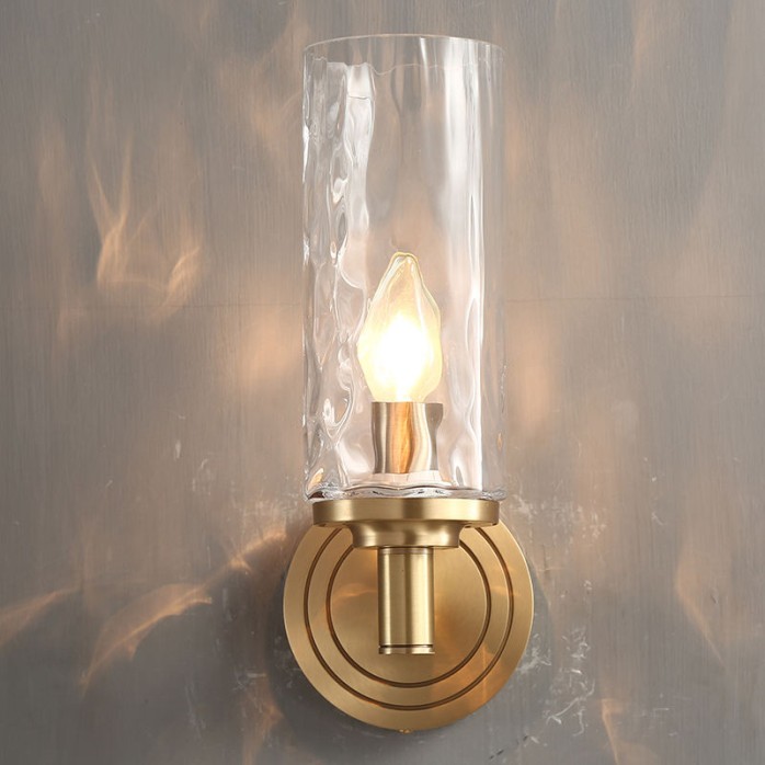 Golden brass decorative LED wall light
