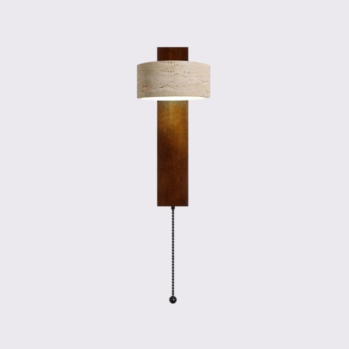 Yellow travertine rotatable decorative wall lamp