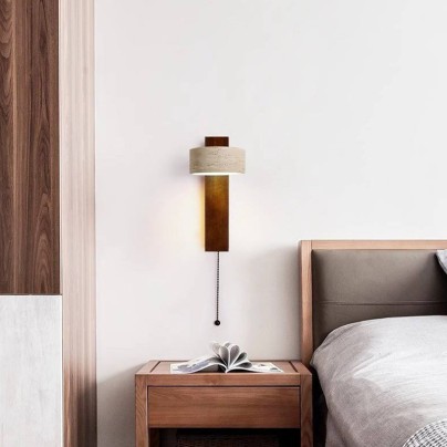 Yellow travertine rotatable decorative wall lamp