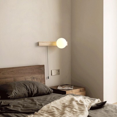 Wabi-sabi style glass lampshade decorative wall lamp