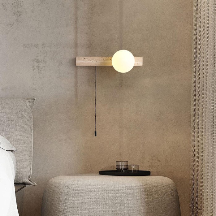Wabi-sabi style glass lampshade decorative wall lamp