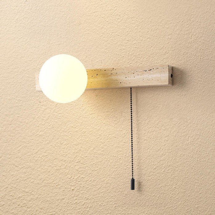 Wabi-sabi style glass lampshade decorative wall lamp