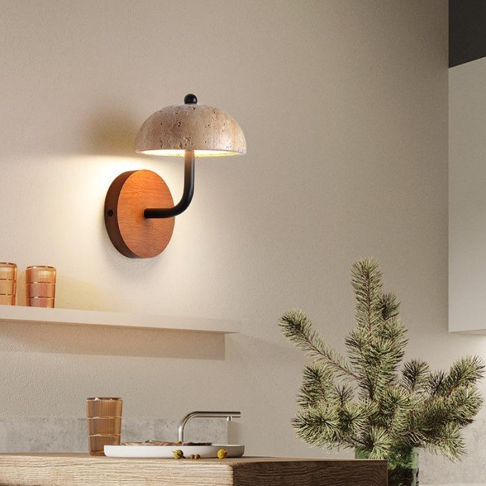 Vintage yellow travertine decorative wall lamp