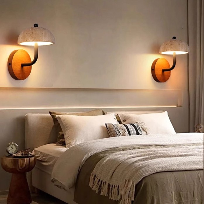 Vintage yellow travertine decorative wall lamp