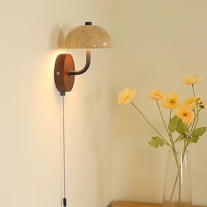 Vintage yellow travertine decorative wall lamp