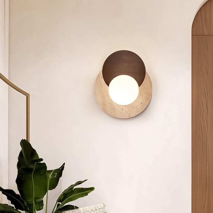 Nordic design yellow travertine decorative LED wall lamp