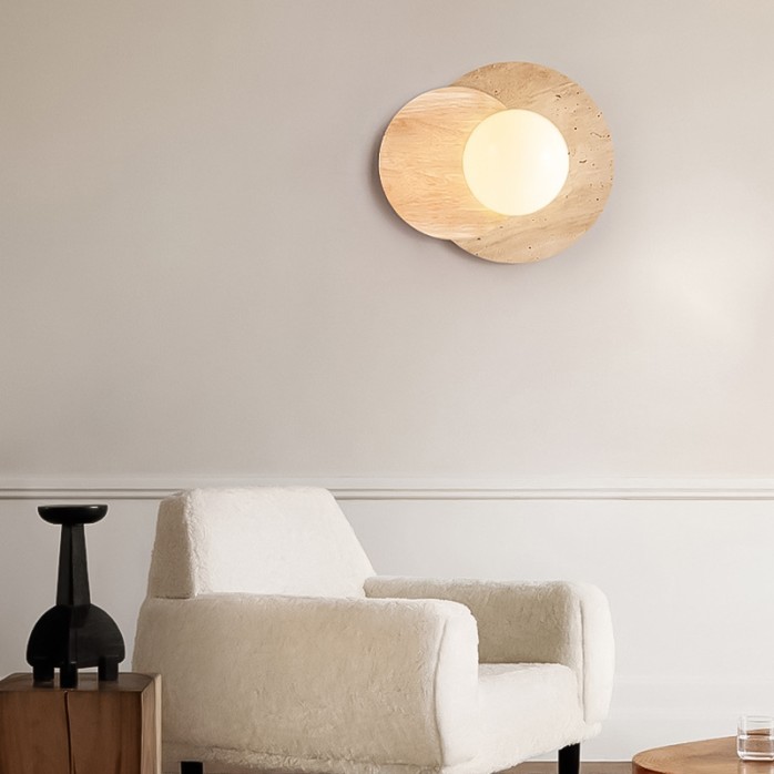 Nordic design yellow travertine decorative LED wall lamp