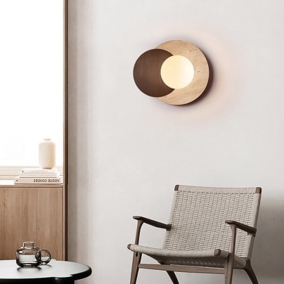 Nordic design yellow travertine decorative LED wall lamp