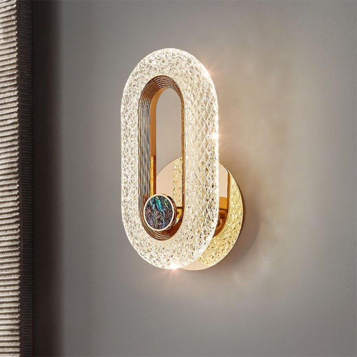 Modern oval acrylic LED wall light