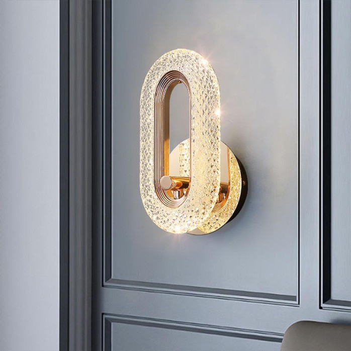 Modern oval acrylic LED wall light