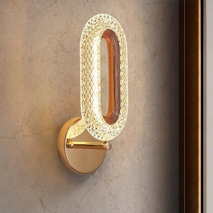 Modern oval acrylic LED wall light