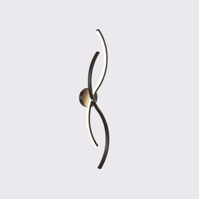 Black metal linear LED wall light