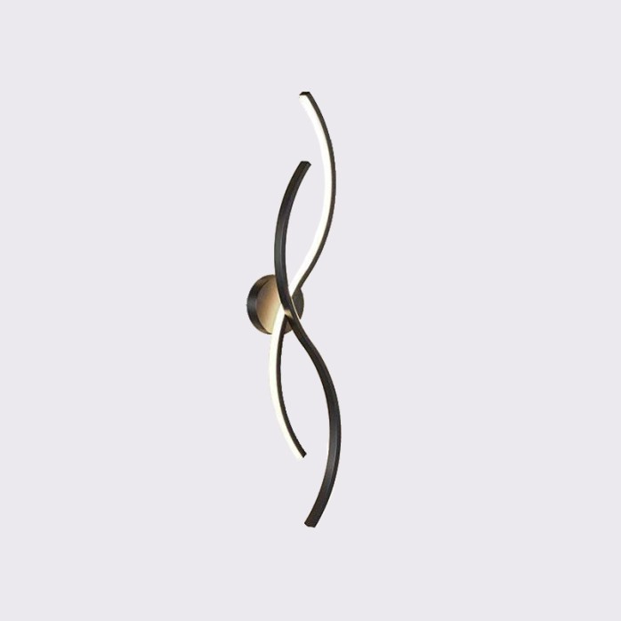 Black metal linear LED wall light