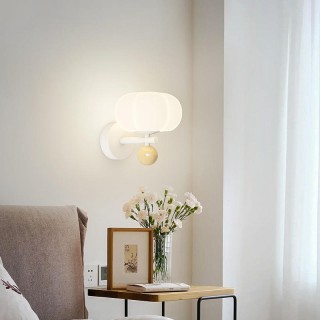 Simple pumpkin-shaped lampshade wall lamp