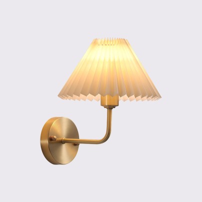 Modern fabric pleated lampshade wall lamp