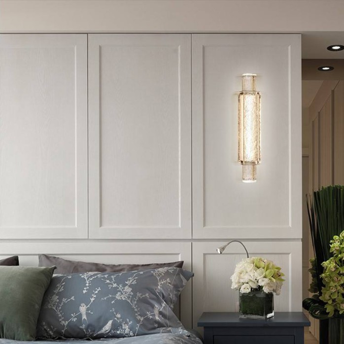 Light luxury crystal glass LED wall lamp